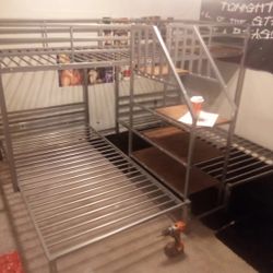 Triple Bunk Bed With Mattress And 2 Dressers