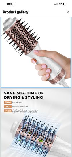 Blow Dryer Brush,Travel Hair Dryer Brushs, 4-in-1 Hot Air Brushs-with for Drying, Straightening, Curling & Volumizing, Mini Ionic Thermal Brush Hair D