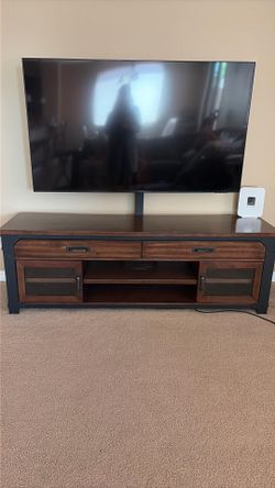 Wood and Metal Entertainment Center