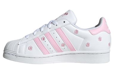 Adidas Youth Superstar J Cloud White/Clear Pink Flowers US Size 5.5Y IG7015 shoe
