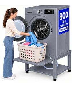 Washer and Dryer Pedestals with Drain Pan & Hose All Brands Supported, Universal Fit