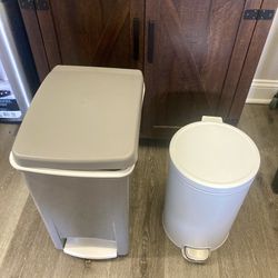 Medium and Small Step-On Trash Bins ($30 Total)
