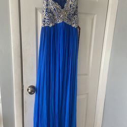 Aria Couture Royal Blue Prom Dress Size Medium 