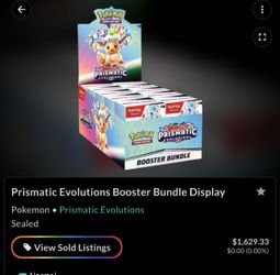 Prismatic Evolutions Booster Bundle Display
