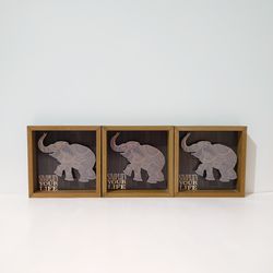 Bundle 3 Pieces Set Simplify Your Life Wall Plaque Hang 5.75 Elephant Greenbrier International 
