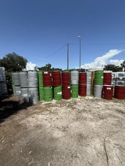 55 Gallon Metal Drums – Clean, Sealed Steel Barrels – Multiple Uses! 