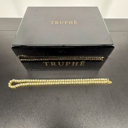 Gold-Tone Tennis Chain – 4mm Moissanite Look | Iced Style 17.5”