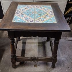 Antique Vintage California 4 Tile Table