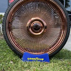 26”Rose Gold True Spoke Chevy Donk G Body 5x4.75 5x5 Wheels Only Deal 