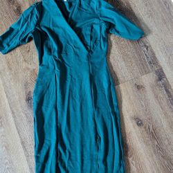 Making Me Lush Teal Blue Midi Dress sz S