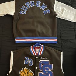 Supreme Tiger Varsity Jacket Brown NEW