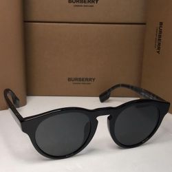 New - 💯 Original  BURBERRY BE4359 REID Black  Round  sunglasses