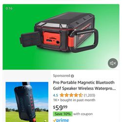 Pro Portable Magnetic Bluetooth Wireless Golf  Speaker 