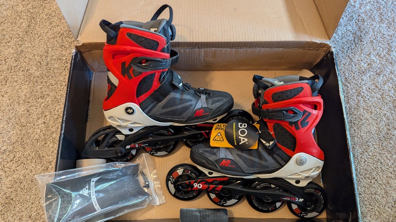 K2 VO2 90 Boa M Inline Skates, Size US 8 / 26 Cm