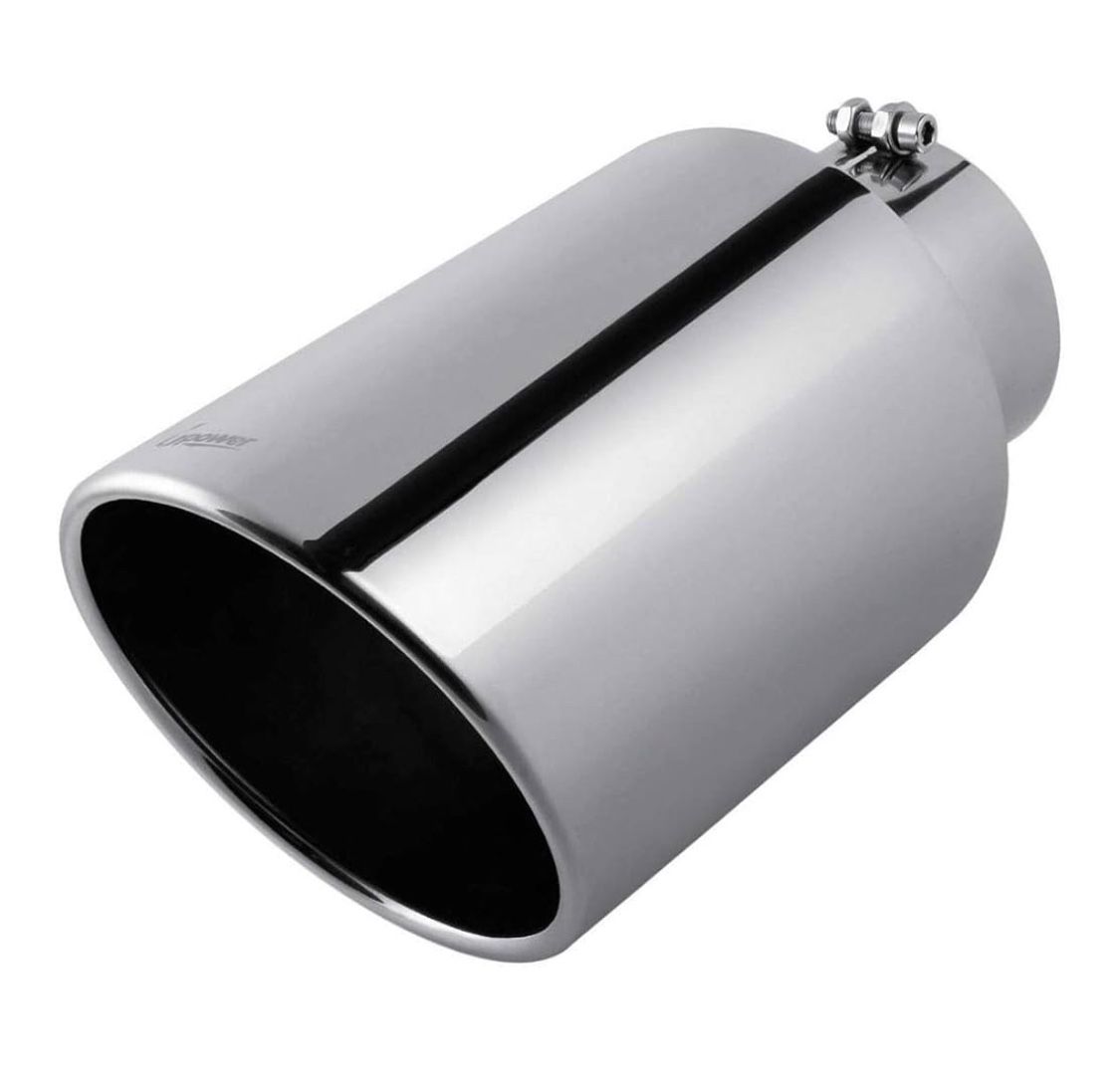 Upower 5" to 8" Diesel Exhaust Tip Universal Trucks Car Chrome 5 In Inlet 8 In Outlet Exhaust Tip 15" Long 5 x 8 x 15 Inch Diesel Tail Pipe Stainless