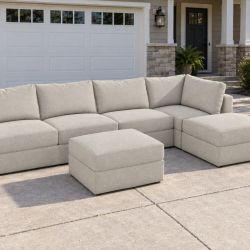LoveSac Oyster Etched Chenille - 6 Seat / 6 Sides