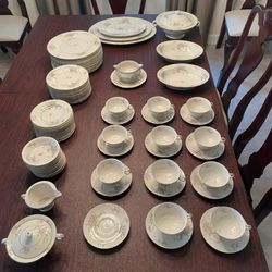 74-PIECES (OR LESS) OF "APPLE BLOSSOM" PATTERN, THEODORE HAVILAND (NEW YORK)  CHINA