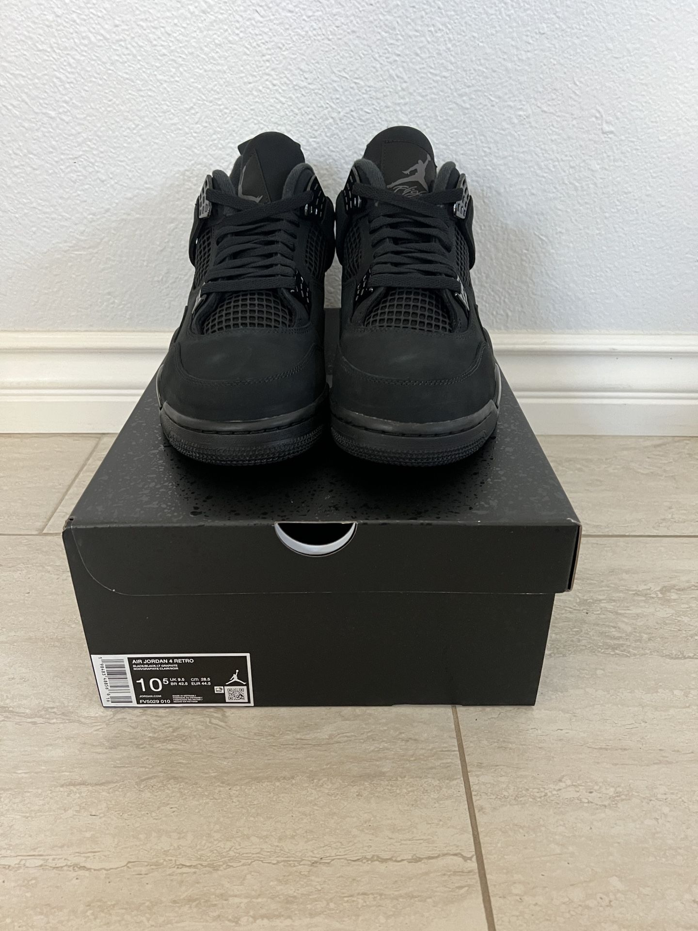 Nike Jordan Four Retro Black Cat 10.5 M