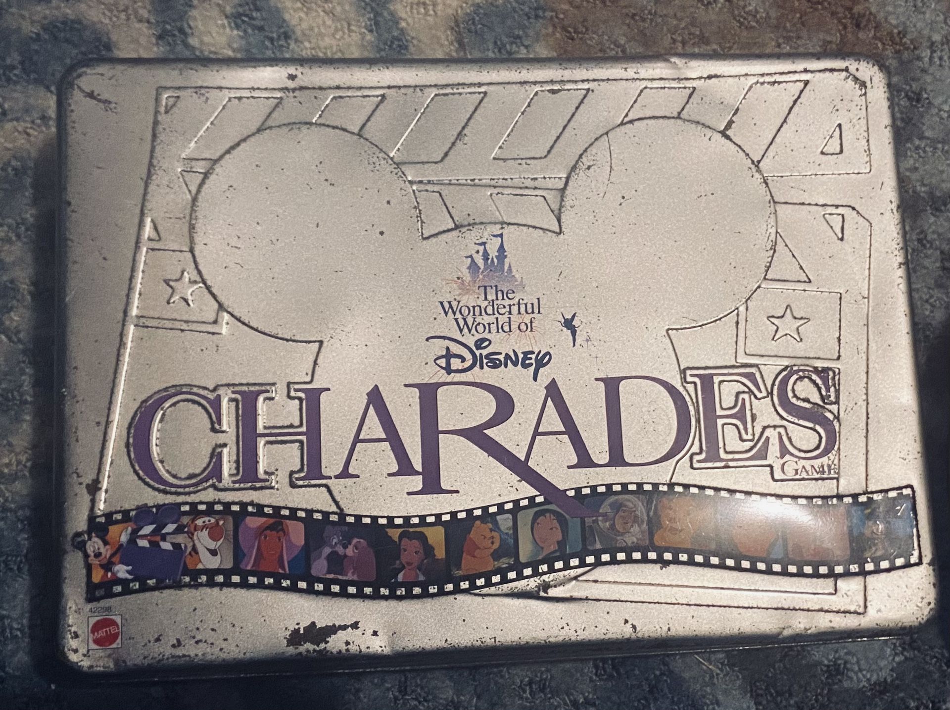 Disney Charades Board Game AMetal Tin Disney Movie Trivia