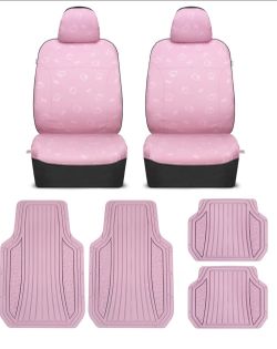 Hello Kitty Car Seat Covers & Rubber Floor Mats