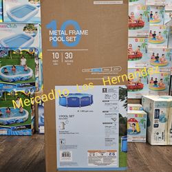 Intex Metal Frame Alberca 10ft x 30in Swimming Pool + Pump and Filter included