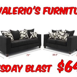 Brand New Black Sofa And Loveseat 