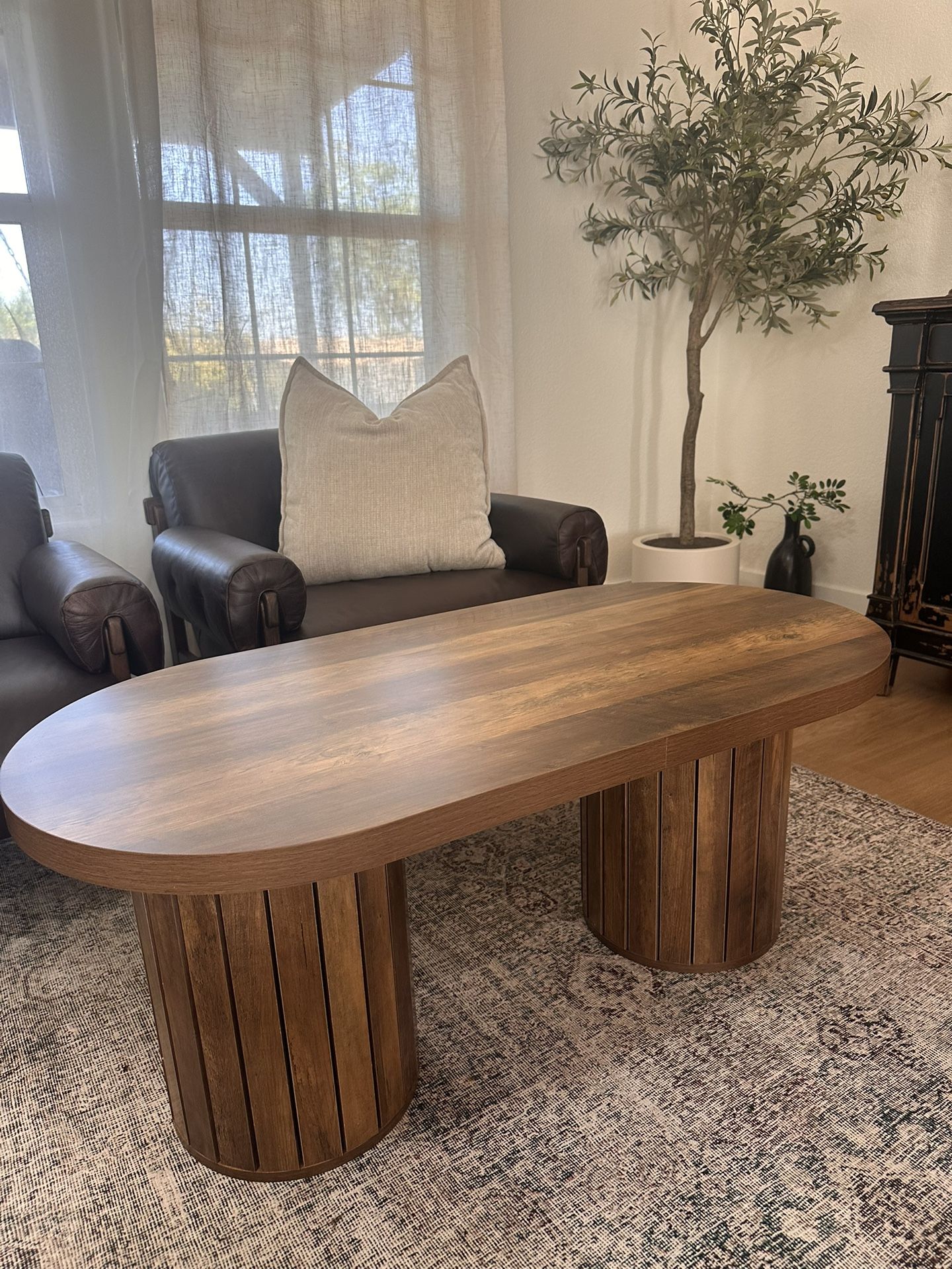 Brand New Fluted oval Coffee Table