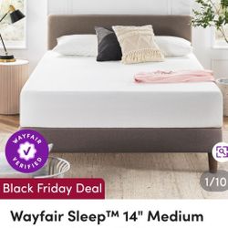 NEW Sleepy 14" Medium Memory Foam Mattress