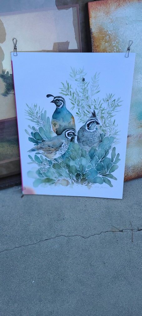 Quail Watercolor Print