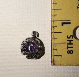 Amethysts sterling silver necklace pendant