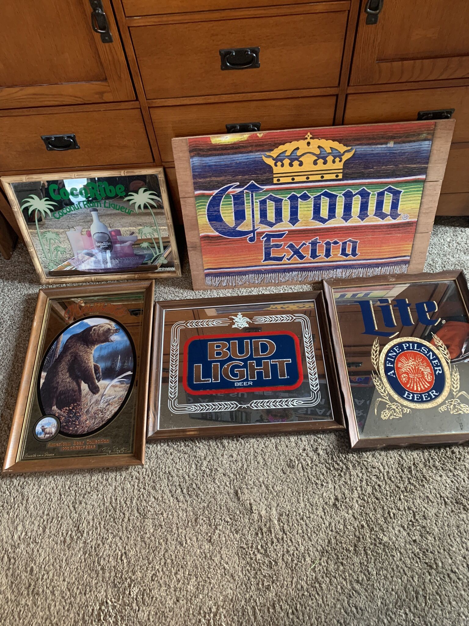 Vintage Bar Mirrors And Decor Signs