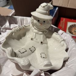 Lenox Bone China Halloween Scarecrow Candy Snacks Dish Bowl Figural