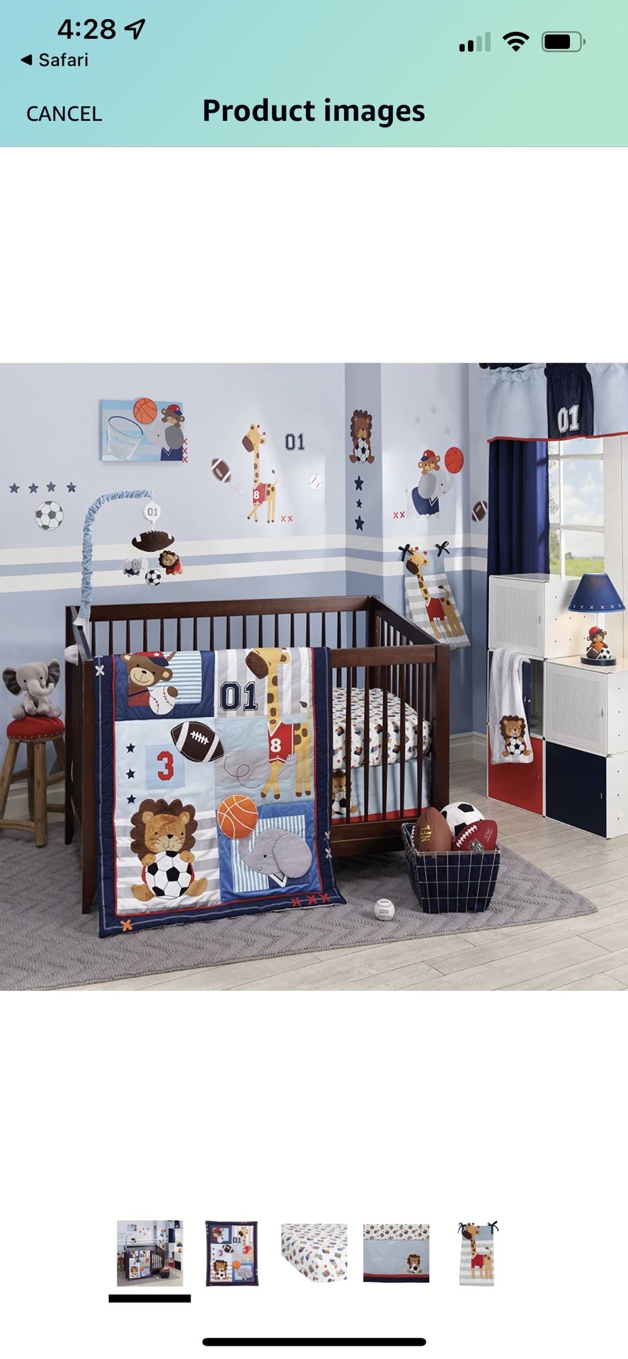 Crib Bedding Set- Future All-Star 4 Piece Set