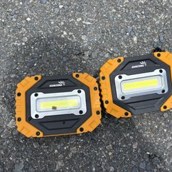 $10 for (2) Small Portable Work Lights w/ Charger Cord