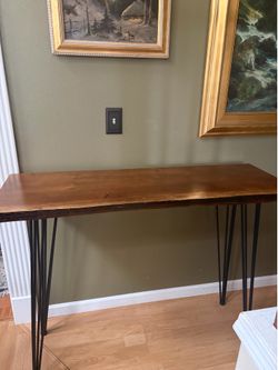 Solid wood walnut console table 48”x 15”x 36”