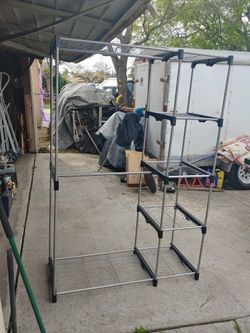 Plastic And Still Double Rod Cloth Hanger 