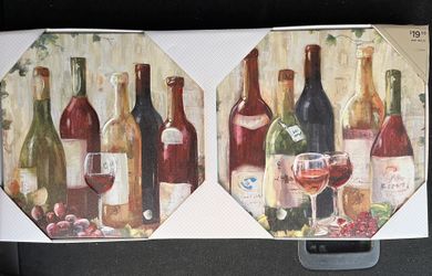 Wine Canvas 2 Pack 12x24 Picture Frame Decor