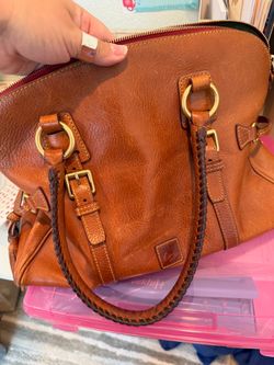 Dooney and bourke leather tan satchel purse bag