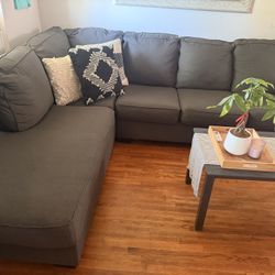 Dark Gray Sectional Sofa with left-Facing Chaise.