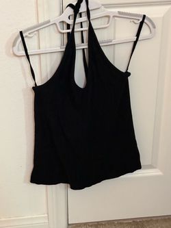 Black Halter Crop Top