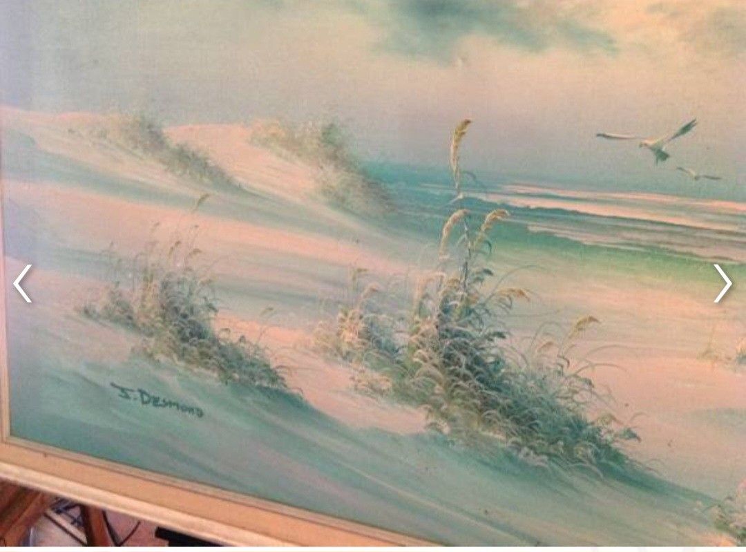 Seascape Painting On Canvas Signed By J Desmond Painting Signed Valued At Over 3000