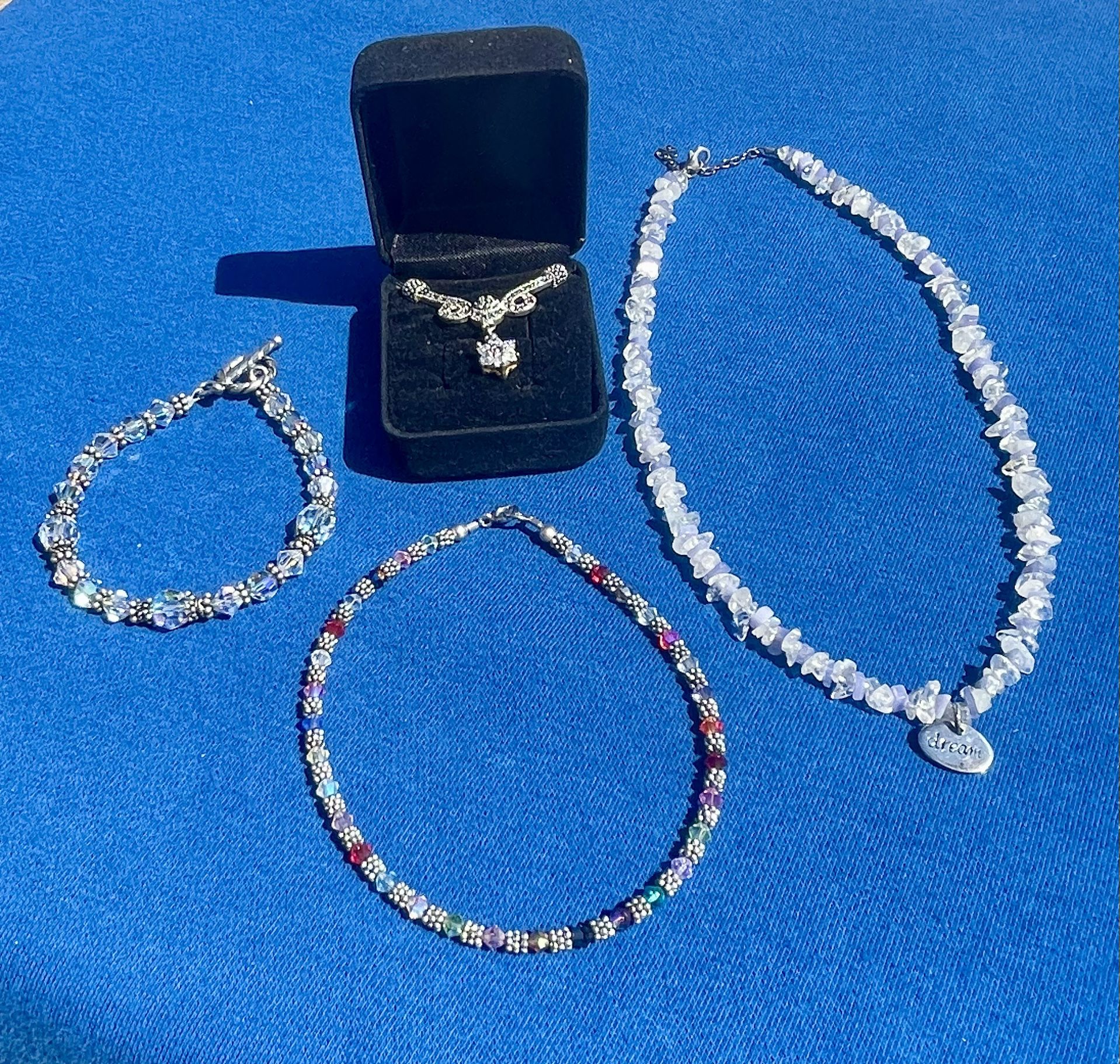 Crystal Necklace, Bracelet & Anklet