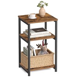 3-Tier Industrial Side Table Nightstand