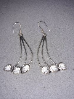 Beautiful Large White Topaz earrings
