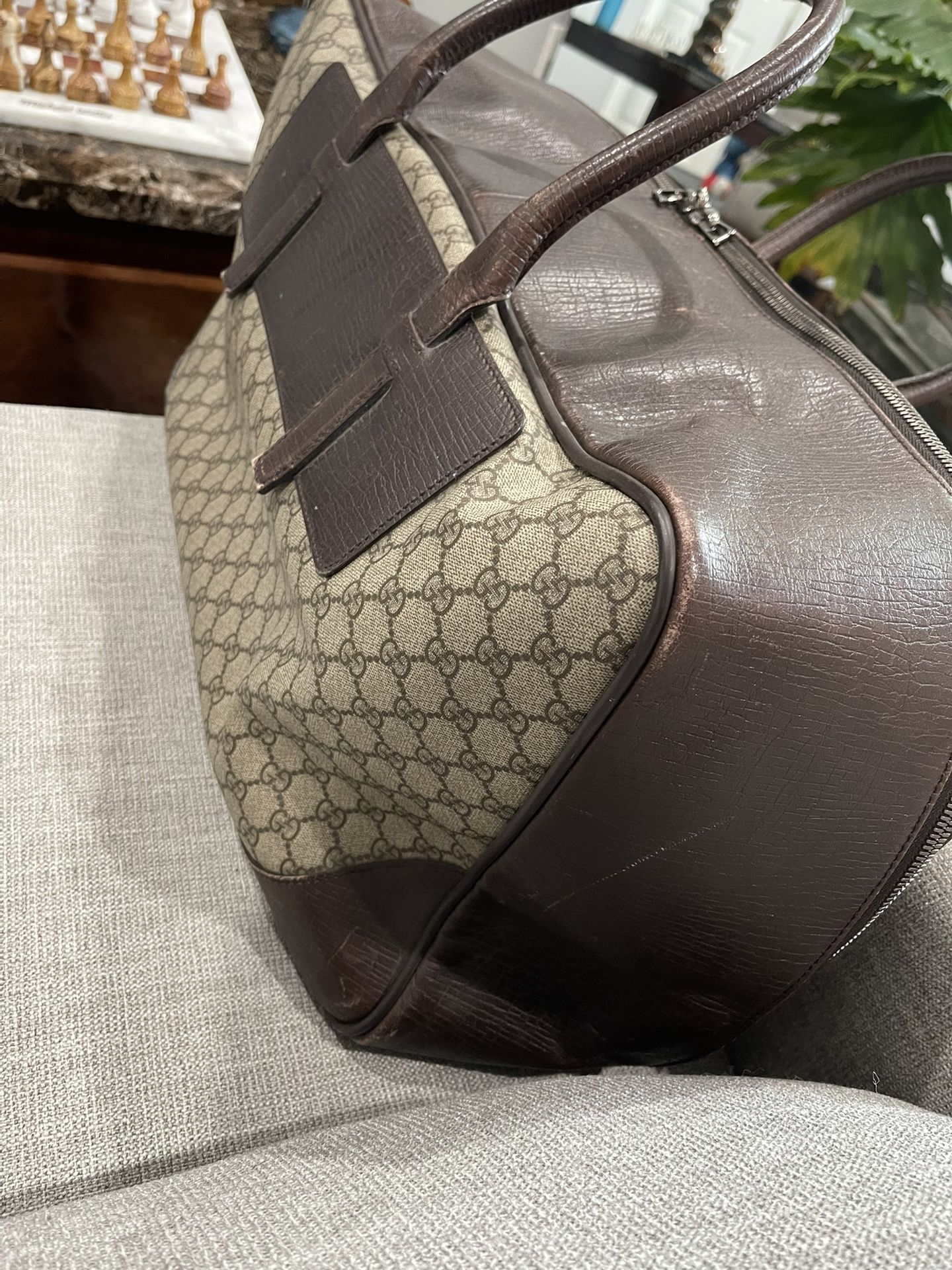 Gucci Leather Trimmed Duffel Bag