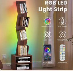 6 Tier Tree Bookshelf,Small Book Shelf
with LED Lights,Corner Bookcase,Book
Organizer Shelves,Floor Standing
Book Shelves for Living Room,Home
Office,