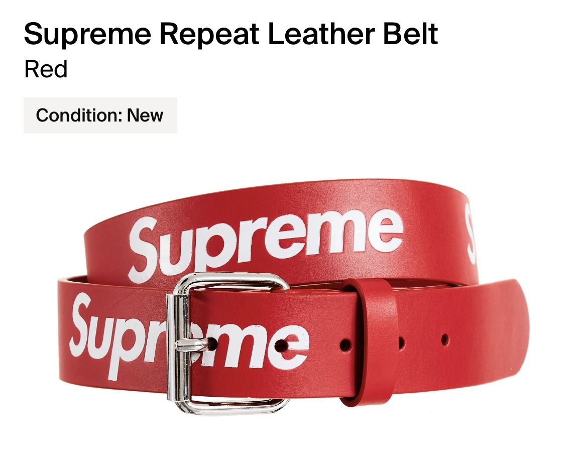 Supreme Leather Repeat Belt (S/M)