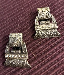 Silver Art Deco Style Earrings