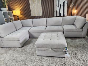 New - Thomasville Tisdale Modular Sectional 6-piece Beige with Storage