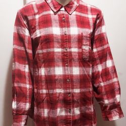 Universal Thread Men's Plaid Button Shirt Size 4XL Red White 